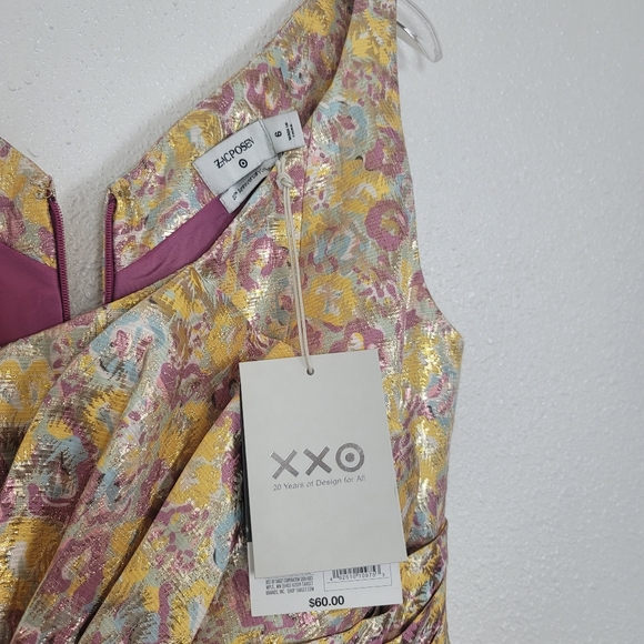 Zac Posen Target Gold Brocade Cocktail Party Dress Pockets Womens 8 NWT - Picture 13 of 14